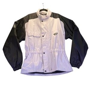 Firstgear Vintage Women's Motorcycle Jacket Gray Black Biker Riding Gear Large